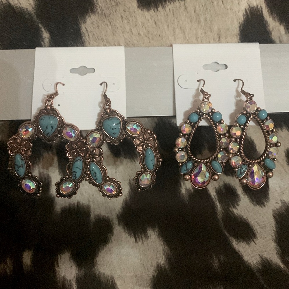 Copper western earrings.
